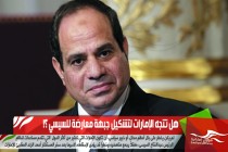 هل تتجه الإمارات لتشكيل جبهة معارضة للسيسي ؟!