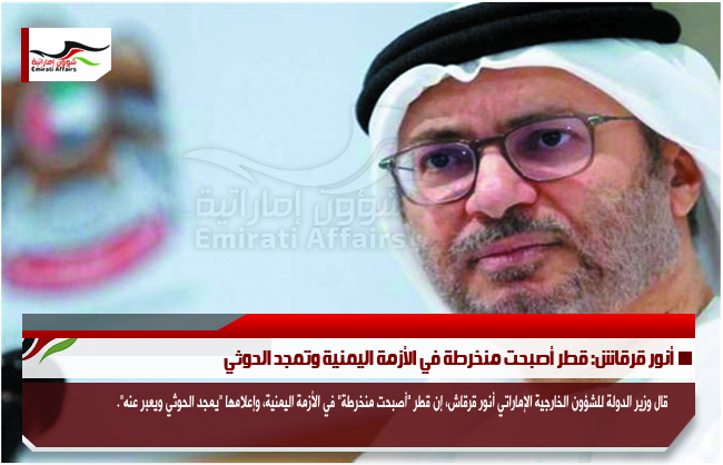أنور قرقاش: قطر أصبحت منخرطة في الأزمة اليمنية وتمجد الحوثي