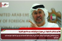 أنور قرقاش: التطورات في سوريا خطيرة وتهدد وحدة الدول العربية