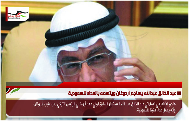 عبد الخالق عبدالله يهاجم أردوغان ويتهمه بالعداء للسعودية