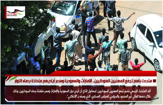 متحدث باسم تجمع المهنيين السودانيين.. الإمارات والسعودية ومصر أياديهم ملطخة بدماء الثوار