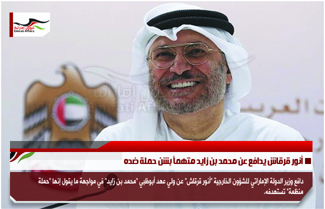 أنور قرقاش يدافع عن محمد بن زايد متهماً بشن حملة ضده