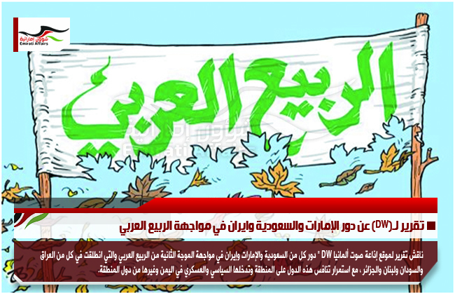 تقرير لـ(DW) عن دور الإمارات والسعودية وايران في مواجهة الربيع العربي