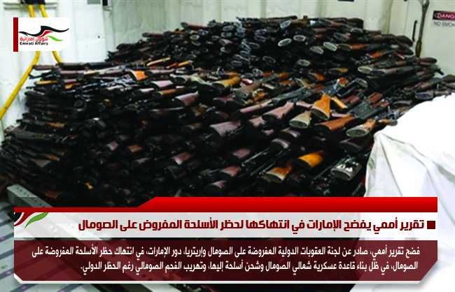 تقرير أممي يفضح الإمارات في انتهاكها لحظر الأسلحة المفروض على الصومال