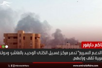"الدعم السريع" تدمر مركز غسيل الكلى الوحيد بالفاشر.. وحاكم دارفور يشير للإمارات
