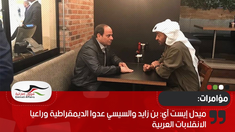 ميدل إيست آي: بن زايد والسيسي عدوا الديمقراطية وراعيا الانقلابات العربية